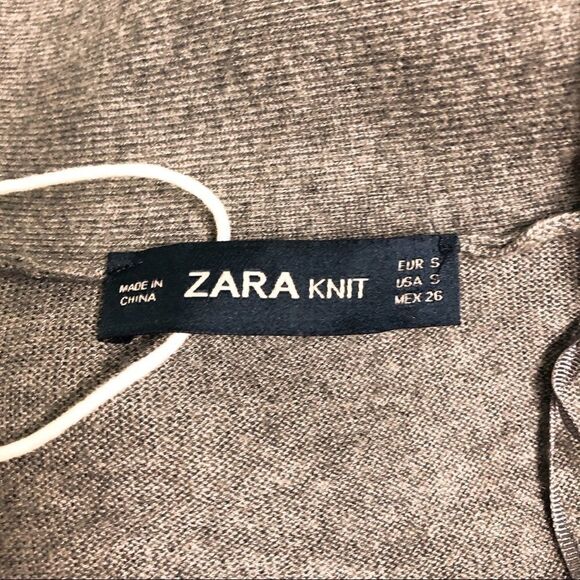 🚨 Zara Knit Gray Wrap style Woolblend top - Picture 3 of 4